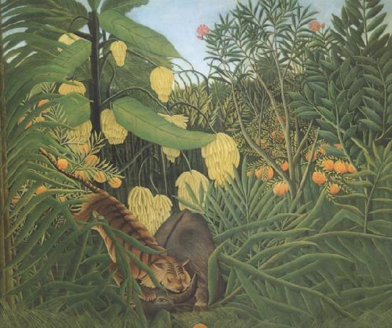 Henri Rousseau Fight Between Tiger and Buffalo